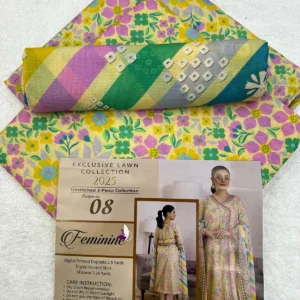 Feminine Lawn 3-Piece Unstitched Suit