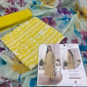 Motifz Printed Lawn 3 Piece Unstitched Suit