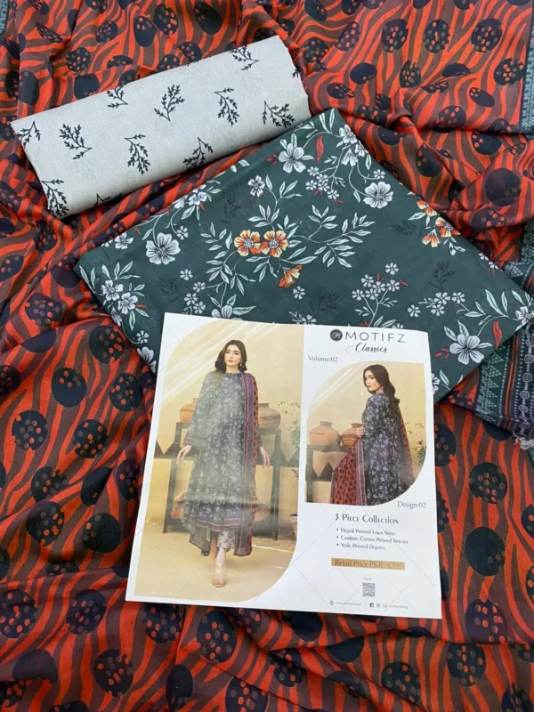 Motifz Luxury Lawn 3 Piece Suit