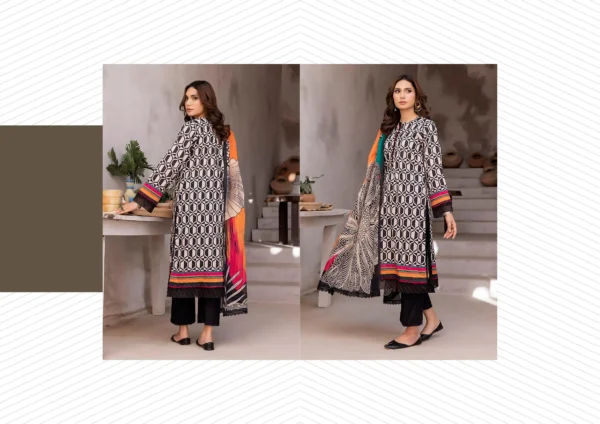 Digital Jacquard 3 Piece Unstitched Suit - Image 2