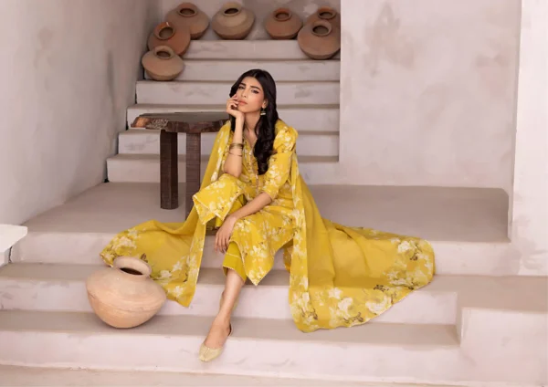 Digital Jacquard 3 Piece Unstitched Suit