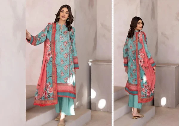 Digital Jacquard 3 Piece Unstitched Suit - Image 2