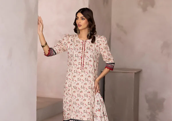 Digital Jacquard 3 Piece Unstitched Suit