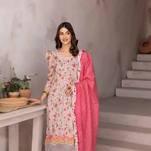 Digital Jacquard 3 Piece Unstitched Suit